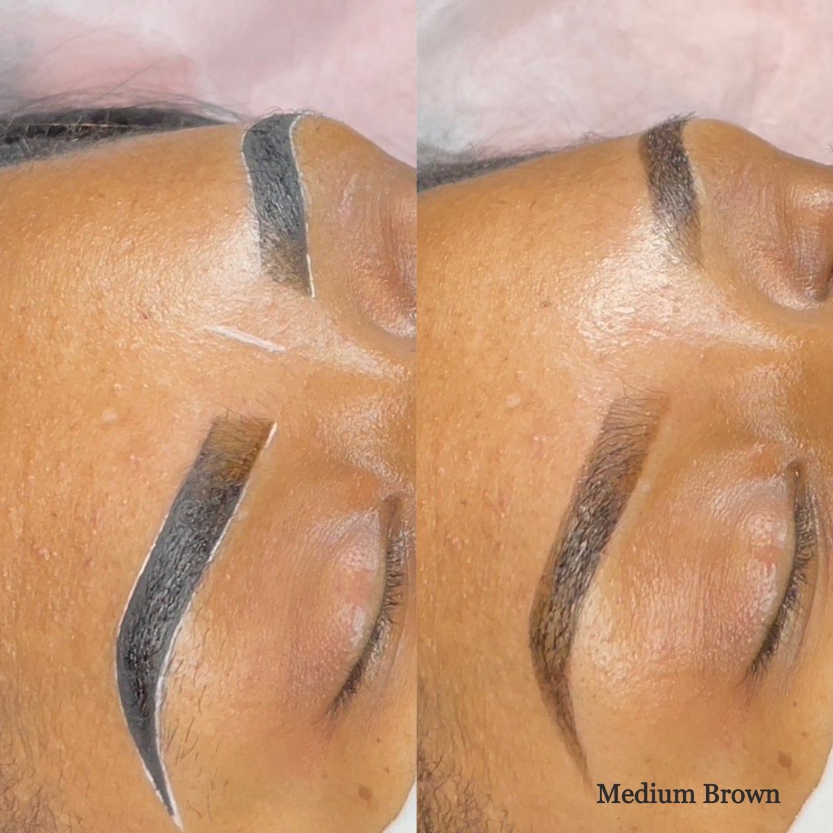 Medium brown henna on eyebrows