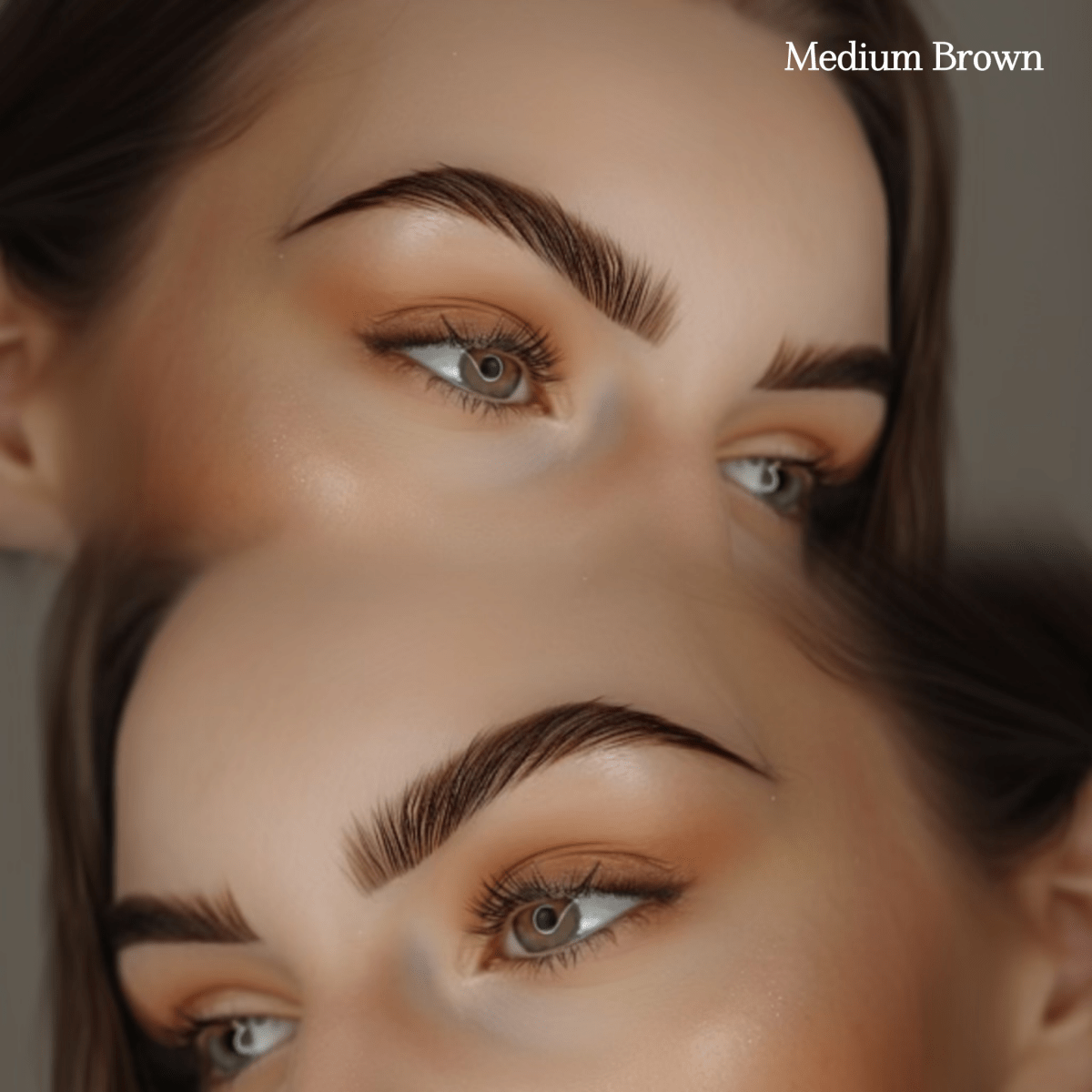 Medium brown hybrid brow stain on woman