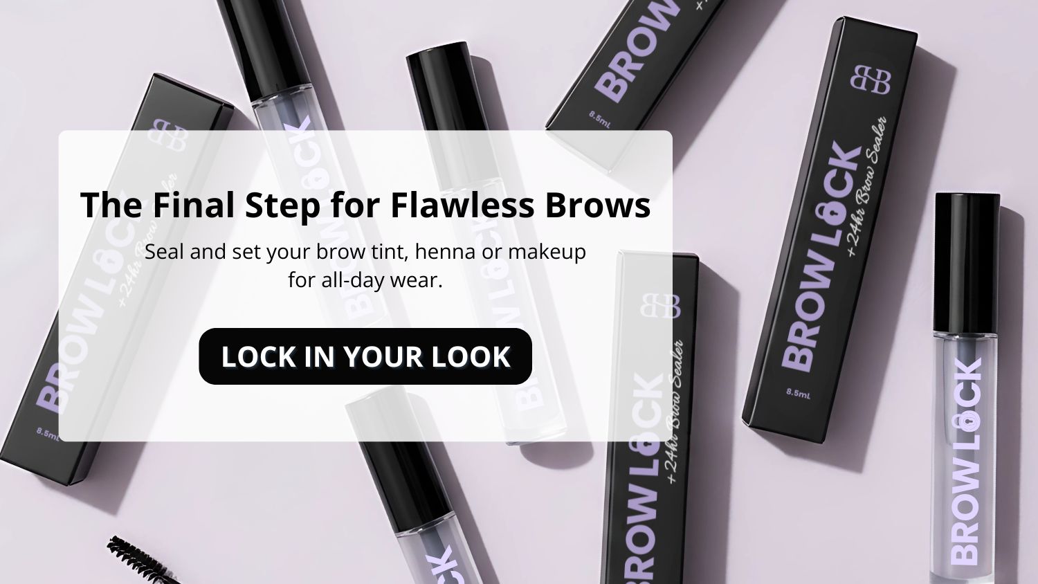 Multiple tubes of Brow Lock brow sealer product for long-lasting brow makeup