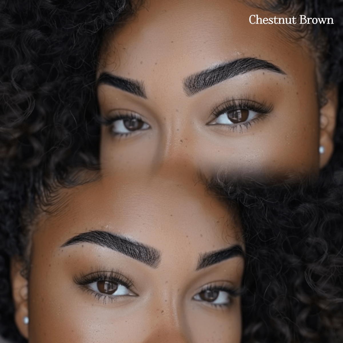Chestnut brown hybrid brow stain on woman